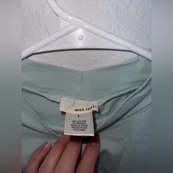 Teal crop top size large - Picture 2 of 8